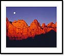 Sunrise and moonset at Zion National Park, UT